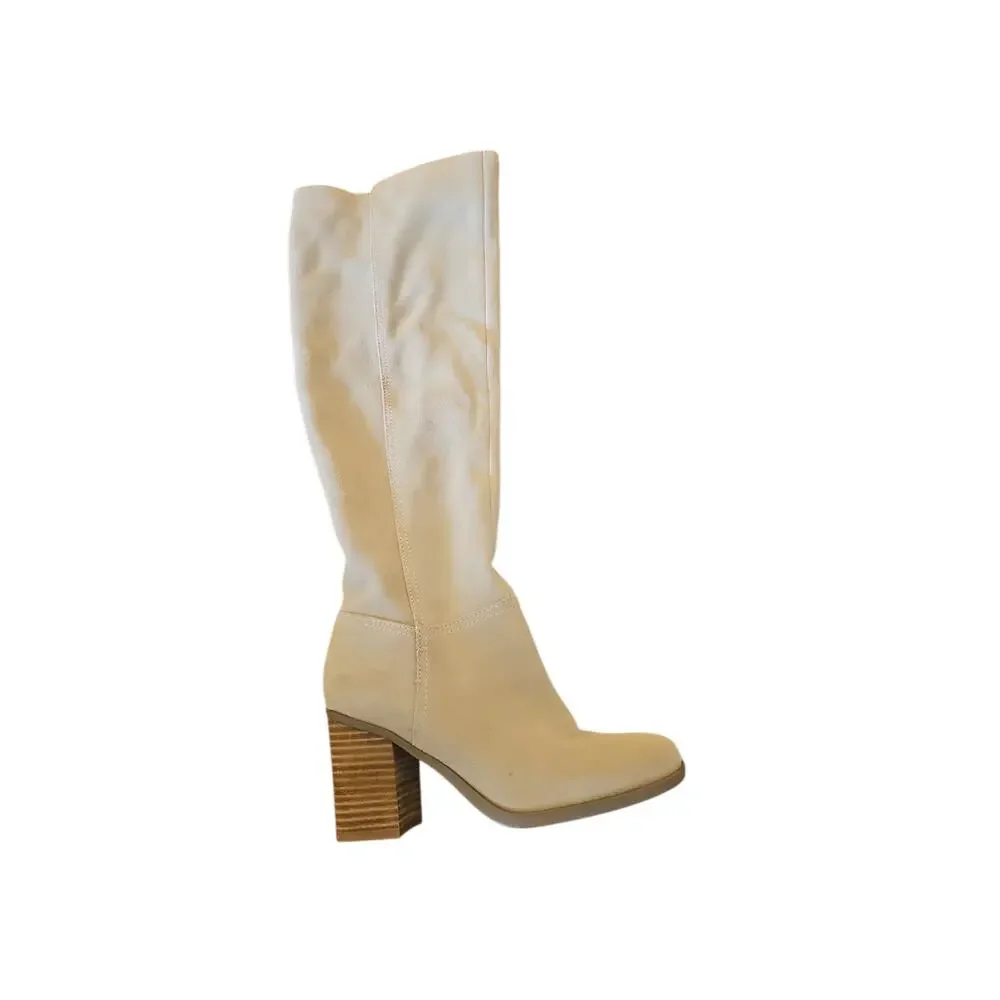 Naturalizer Kyrie womens suede water repellent knee-high boots cream sz 6 $265